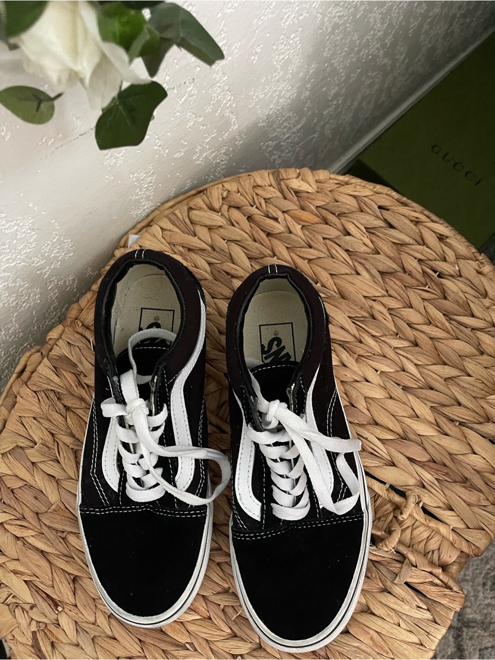 Vans Black & White Old Skool Skate Sneakers - Picture 8 of 8